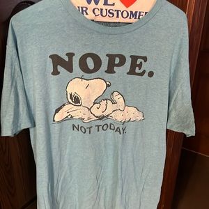 Snoopy blue t-shirt “nope, not today”